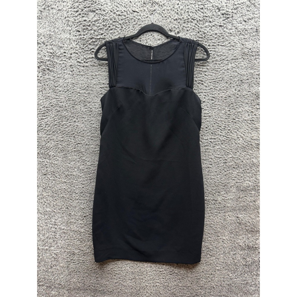 Sandro Rialto Crepe Sheer Sleeveless Mini Cocktail Dress Black Womens Size 2β